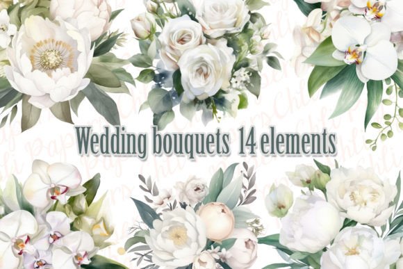 Download Wedding Bouquet Watercolor White Flowers - Bouquet Collection