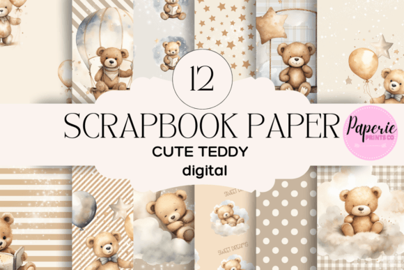 Download Boho Teddy Bear Scrapbook Paper - Boho teddy bear Collection