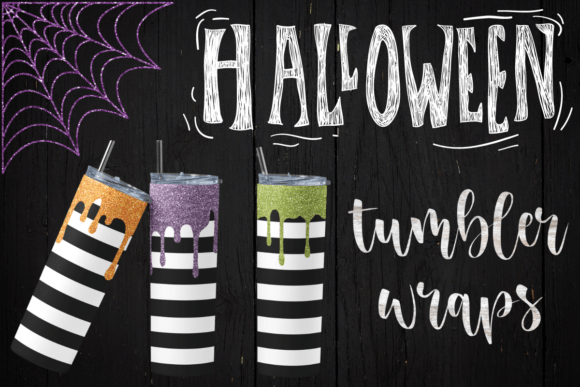 Download Halloween Glitter Drip Striped Tumblers - Halloween Collection