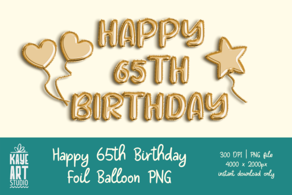 Download Happy 65th Birthday Foil Balloon PNG - Balloon Collection