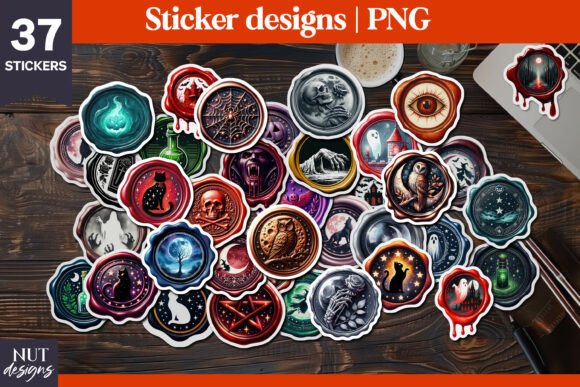 Download Halloween Wax Seal Stickers PNG - Halloween Collection
