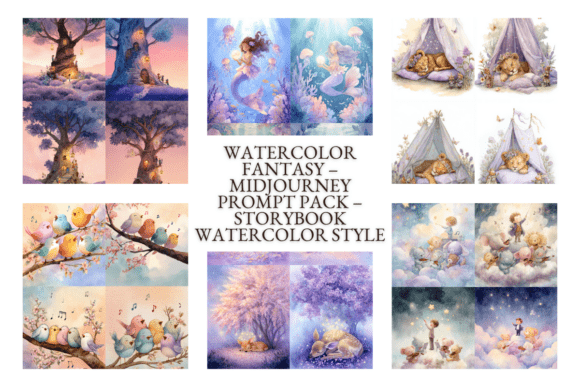 Download Watercolor Fantasy 40 Midjourney Prompts - Prompt Collection