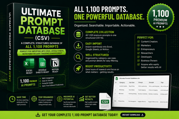 Download Ultimate AI Prompt Database (CSV) - Prompt Collection