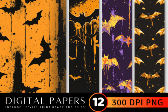 Download Halloween Glitter Drip Bats Pattern - Halloween Collection