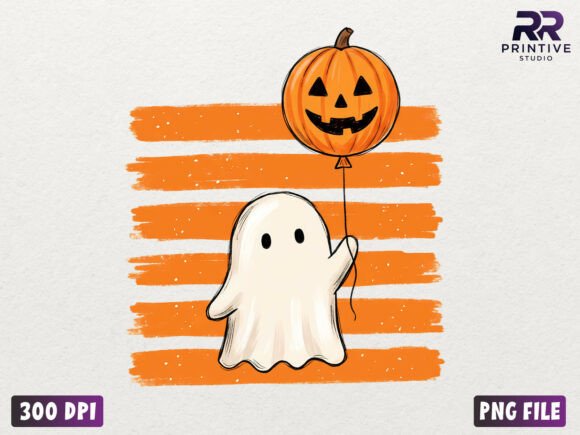 Download Preppy Ghost Pumpkin Balloon PNG - Balloon Collection