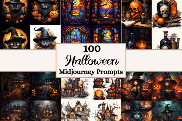 Download 100 Halloween Art- Midjourney Prompts - Halloween Collection