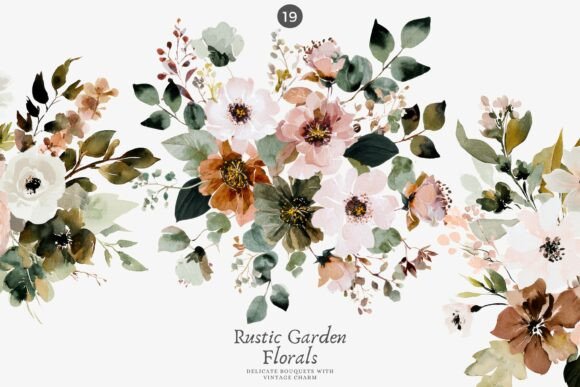 Download Rustic Floral Bouquet Clipart Set - Bouquet Collection