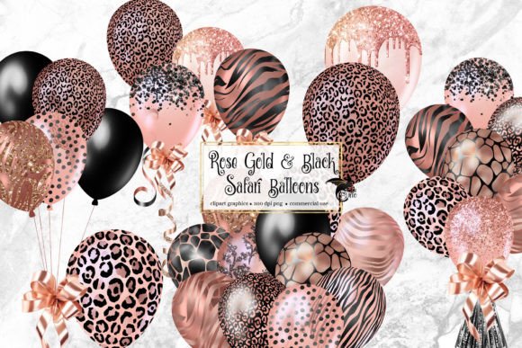Download Rose Gold and Black Safari Balloons - Balloon Collection