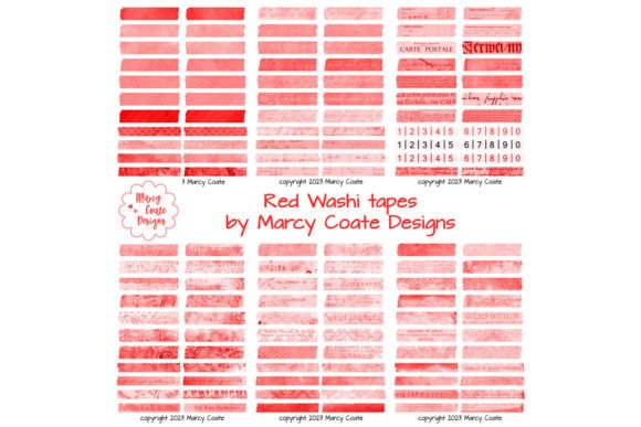 Download Red Digital Washi Tape Printable - Washi tape Collection
