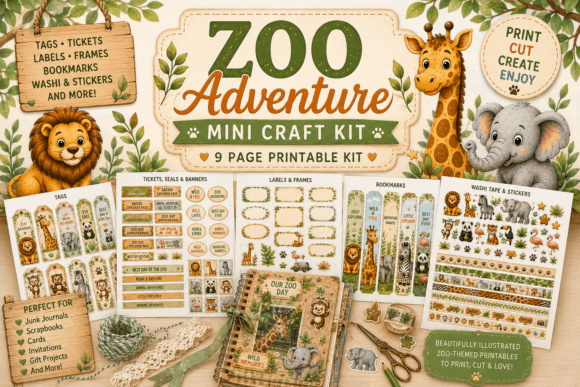 Download Zoo Day Adventure Mini Papercrafting Kit - Premium Resources