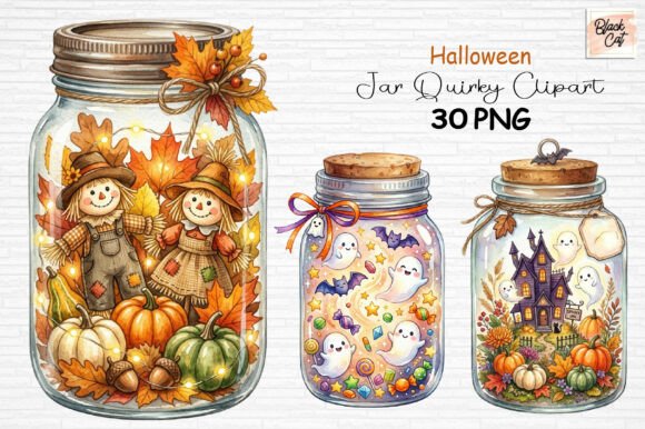 Download Halloween Jar Quirky Clipart PNG - Halloween Collection