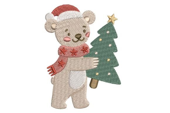 Download Boho Teddy Bear Carrying Christmas Tree - Boho teddy bear Collection