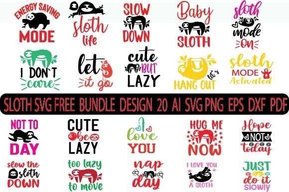 Download SLOTH SVG DESIGN FREE BUNDLE - Premium Bundle