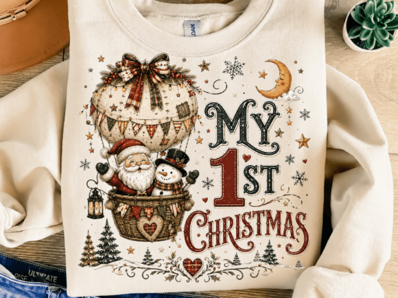 Download My 1st Christmas Hot Air Balloon PNG, Ba - Balloon Collection