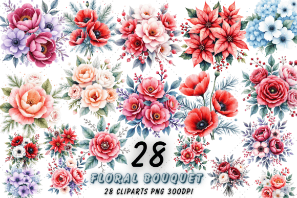 Download Brightness Winter Floral Bouquet Clipart - Bouquet Collection