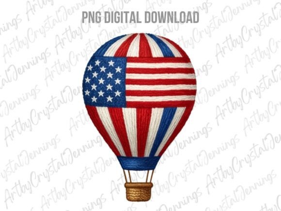 Download Patriotic USA Flag Hot Air Balloon PNG - Balloon Collection