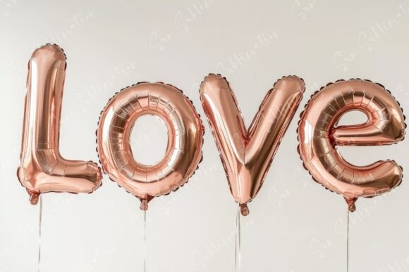 Download Beautiful Rose Gold Balloons Spelling - Balloon Collection