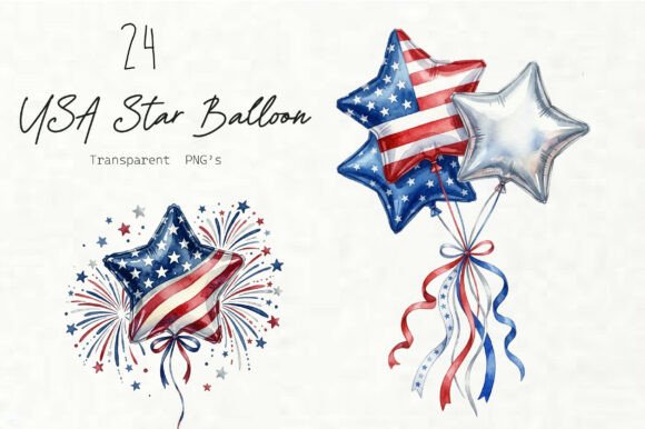 Download Whimsical USA Star Balloon PNG - Balloon Collection
