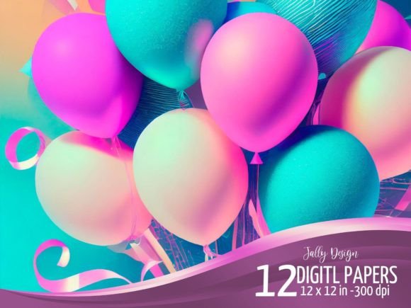 Download Violet and Blue Neon Birthday Balloons - Balloon Collection