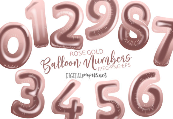 Download Number Balloons - Rose Gold - Balloon Collection